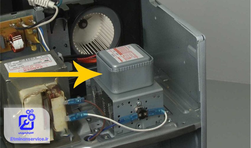 مایکروویو گورنجی به دلیل خرابی مگنترون غذا را گرم نمی‌کند.