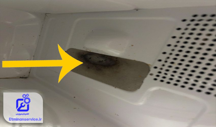 جرقه زدن مایکروویو فریجیدر به دلیل خرابی ورق میکا